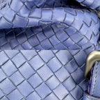 Bottega Veneta Intrecciato Montaigne Tote Shoulder Bag Leather Blue Matte Black — view 7