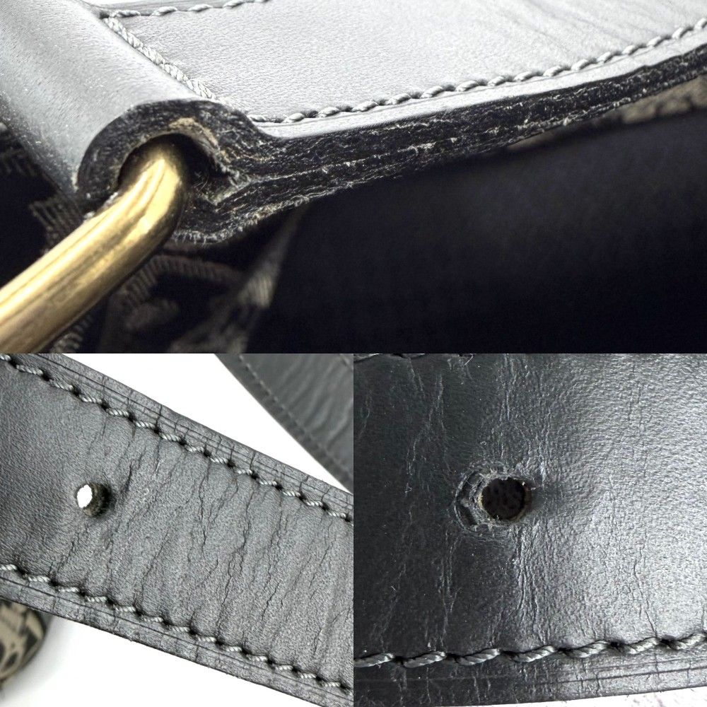 Dior Shoulder Bag Trotter Drawstring Crossbody Gold Black — view 6
