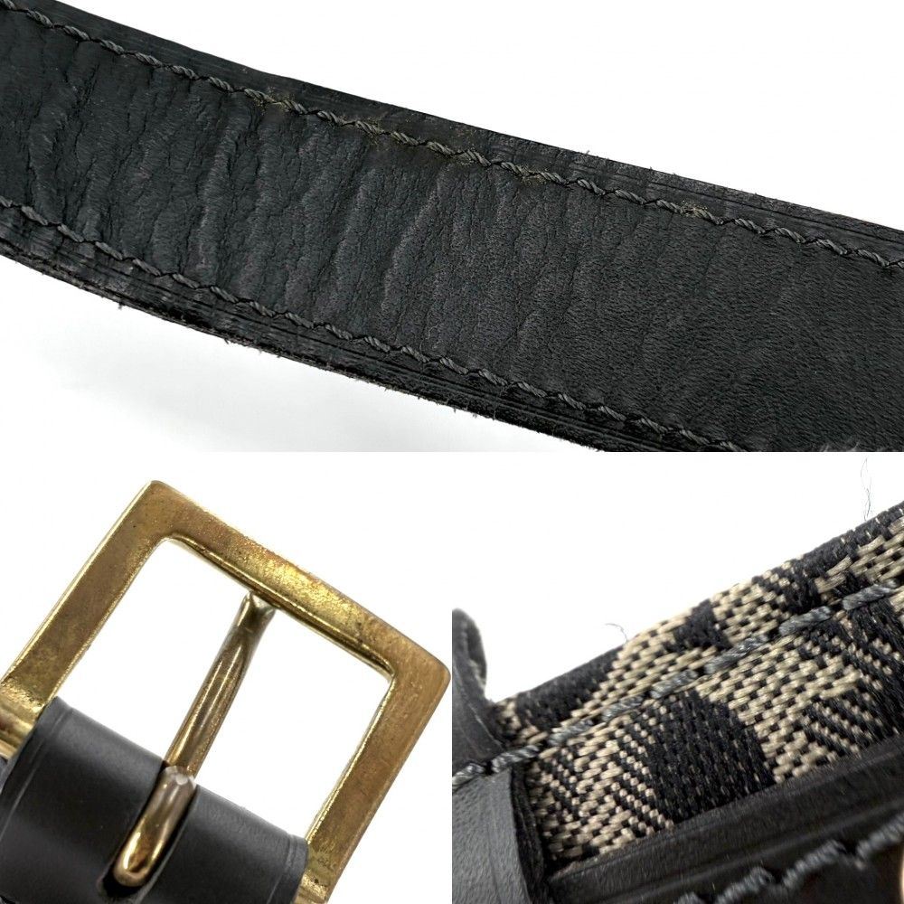 Dior Shoulder Bag Trotter Drawstring Crossbody Gold Black — view 7