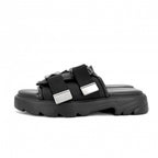 Bottega Veneta Sandals Flash Shoes 43 Rubber Leather Nylon Black Silver — view 3
