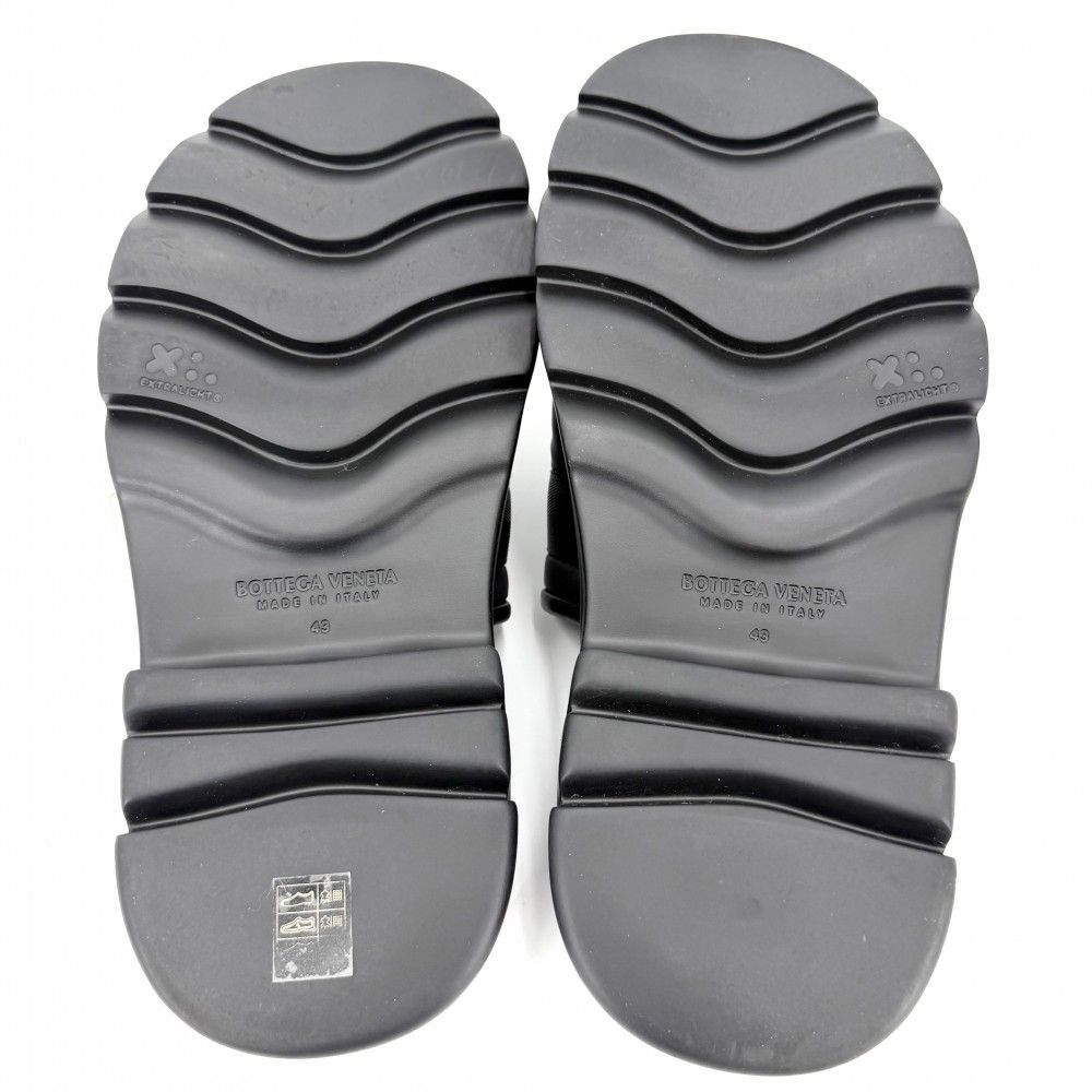 Bottega Veneta Sandals Flash Shoes 43 Rubber Leather Nylon Black Silver — view 5