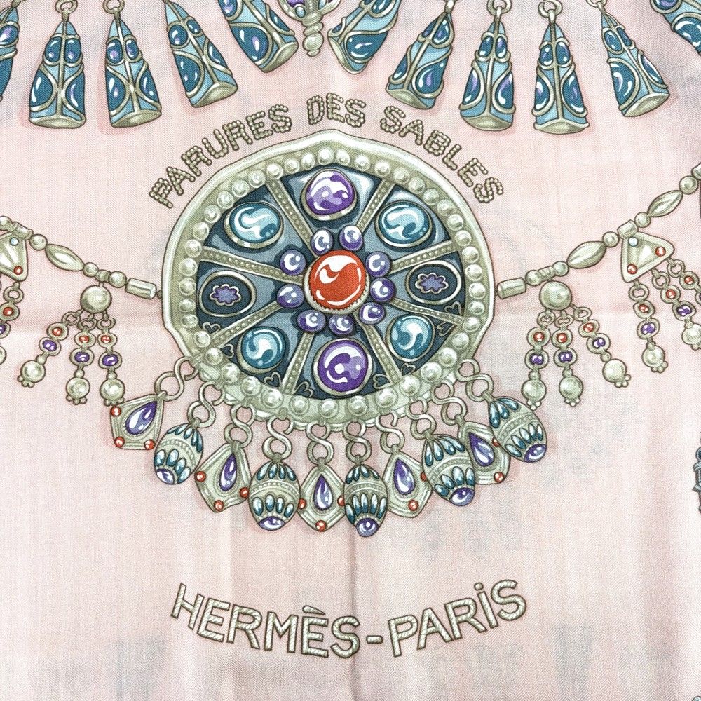 Hermes Shawl Carre Geant Parures Des Sables Scarf Large Desert 140 Cashmere — view 5