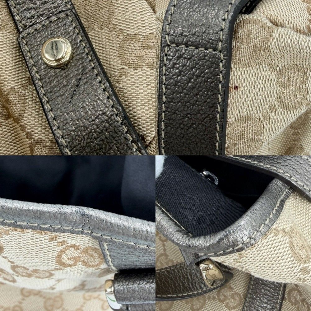Gucci Handbag Abbey Tote Shoulder GG Canvas Leather Beige Gold Soft — view 6
