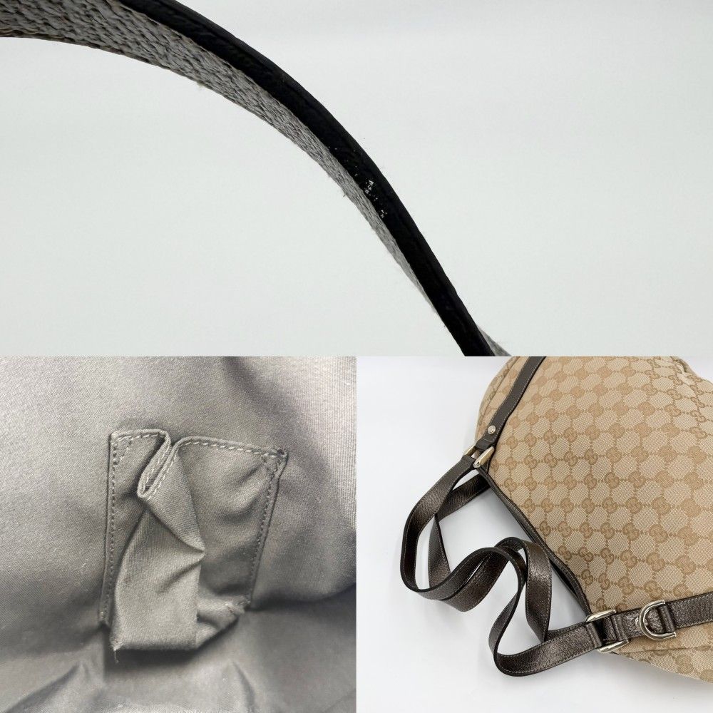 Gucci Handbag Abbey Tote Shoulder GG Canvas Leather Beige Gold Soft — view 7