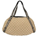 Gucci Handbag Abbey Tote Shoulder GG Canvas Leather Beige Gold Soft