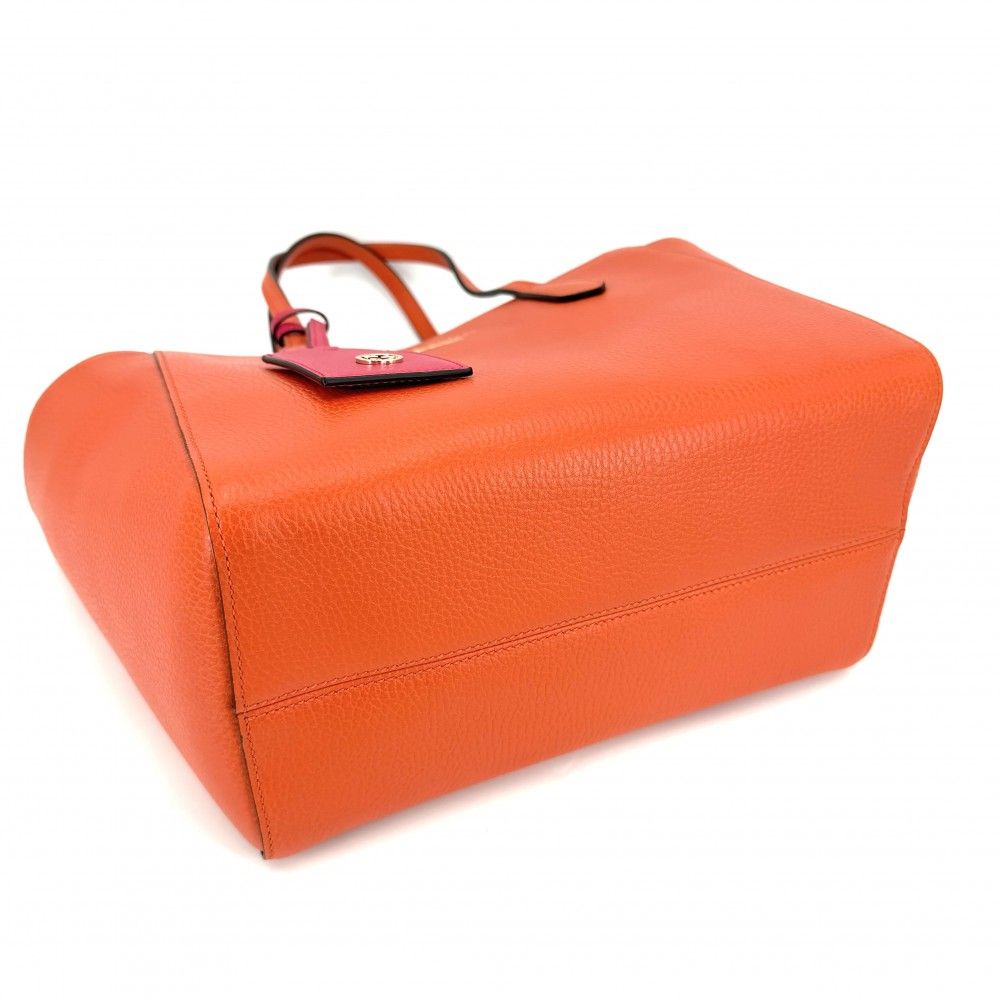 Gucci Swing Tote Shoulder Bag Leather Orange Pink Gold — view 3