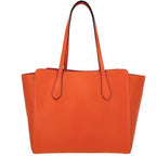 Gucci Swing Tote Shoulder Bag Leather Orange Pink Gold — view 2