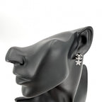 Chanel Earrings CC Logo Star Rhinestone Silver — view 2