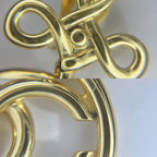 Chanel Earrings CC Logo Vintage Swing Round Gold Plated — view 7