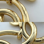 Chanel Earrings CC Logo Vintage Swing Round Gold Plated — view 6