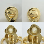 Chanel Earrings CC Logo Vintage Swing Round Gold Plated — view 3