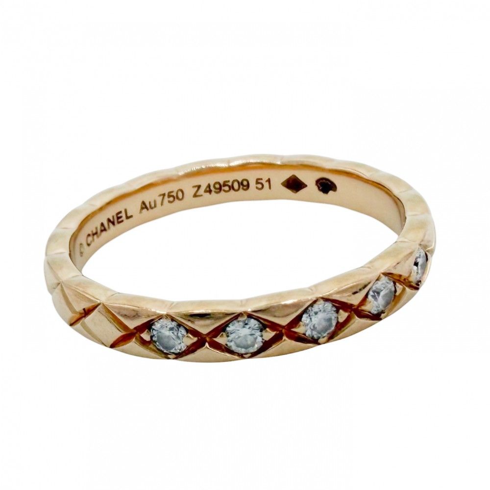 Chanel Ring Coco Crush Mini Diamond 18k PG 51 Gold