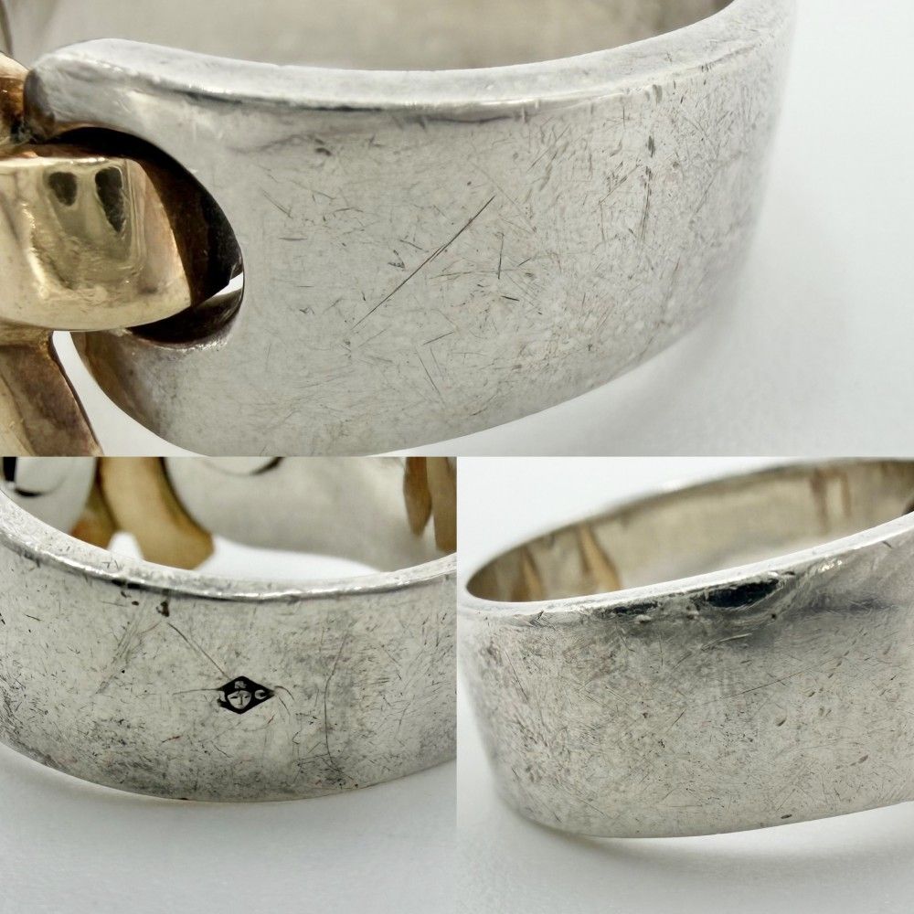 Hermes Ring Ribbon Russet Vintage 52 18k 925 Sterling Silver — view 7