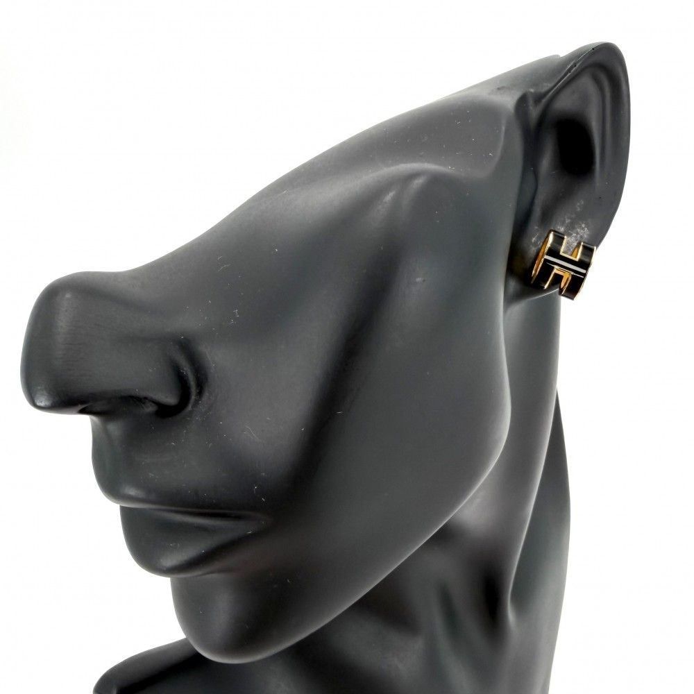 Hermes Earrings Pop Black Gold — view 2