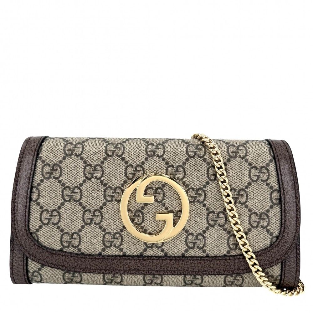 Gucci Chain Wallet Blanc Shoulder Bag Pochette Crossbody GG Supreme Canvas