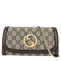 Gucci Chain Wallet Blanc Shoulder Bag Pochette Crossbody GG Supreme Canvas