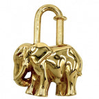 Hermes Pendant Elephant Cadena Padlock Bag Charm Gold — view 2