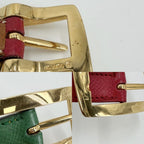 Hermes Belt Reversible 90 Leather Red Green Gold — view 5