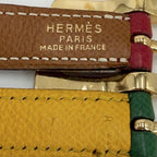 Hermes Belt Reversible 90 Leather Red Green Gold — view 3