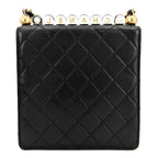 Chanel Shoulder Bag Quilted Logo Chain CC Crossbody Leather Black Gold — view 2