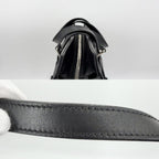 Gucci Tote GG Embossed Handbag Shoulder Leather Black Silver — view 6