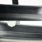 Gucci Tote GG Embossed Handbag Shoulder Leather Black Silver — view 7