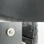 Gucci Tote GG Embossed Handbag Shoulder Leather Black Silver — view 8