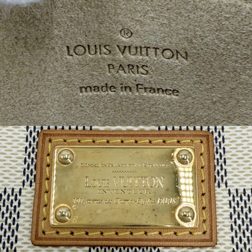 Louis Vuitton Handbag Pochette Mila MM Pouch Chain Damier Azur Canvas White Gold — view 5