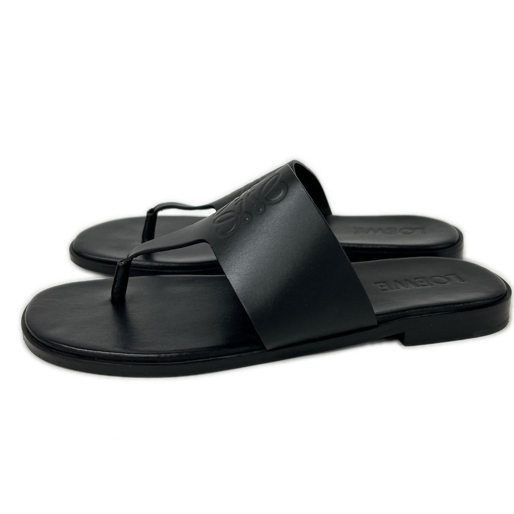 Loewe Anagram Flip Flop Embossed Leather Thong Sandals — view 2