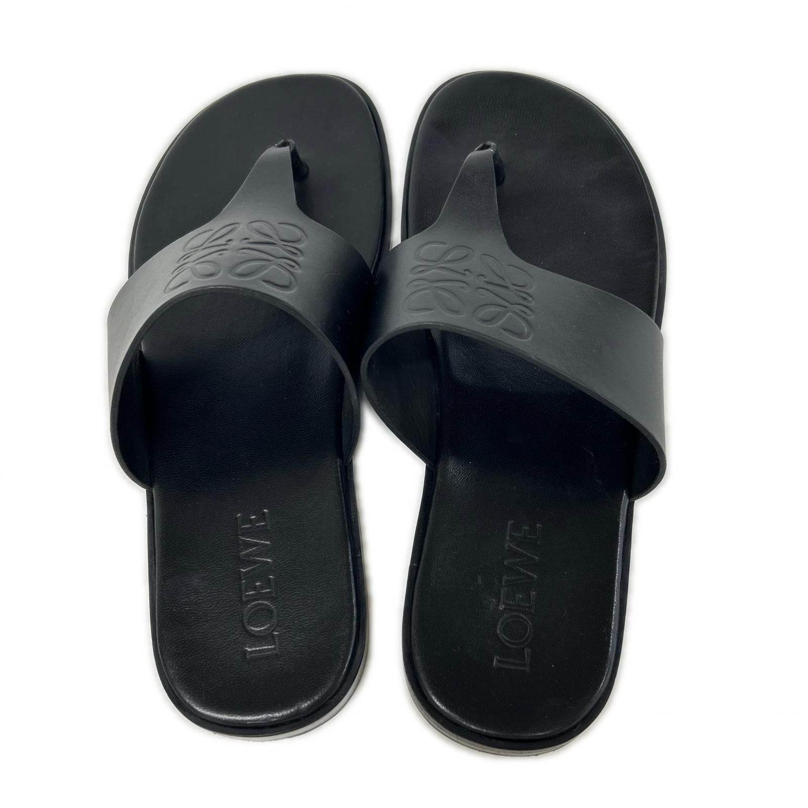Loewe Anagram Flip Flop Embossed Leather Thong Sandals — view 5