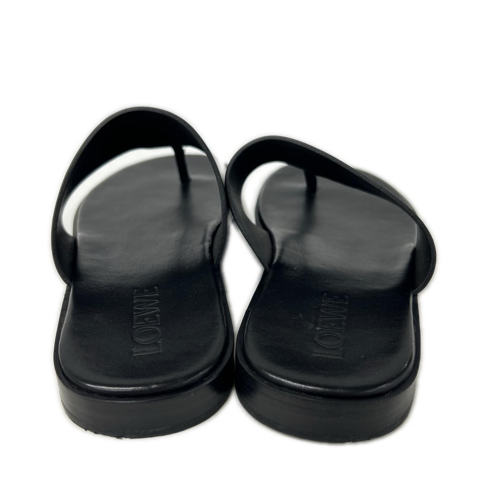 Loewe Anagram Flip Flop Embossed Leather Thong Sandals — view 3