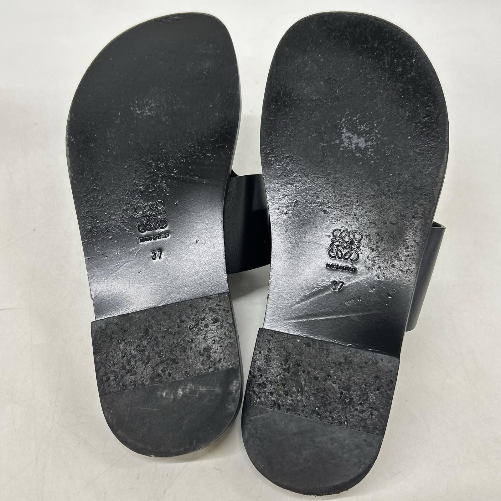 Loewe Anagram Flip Flop Embossed Leather Thong Sandals — view 6