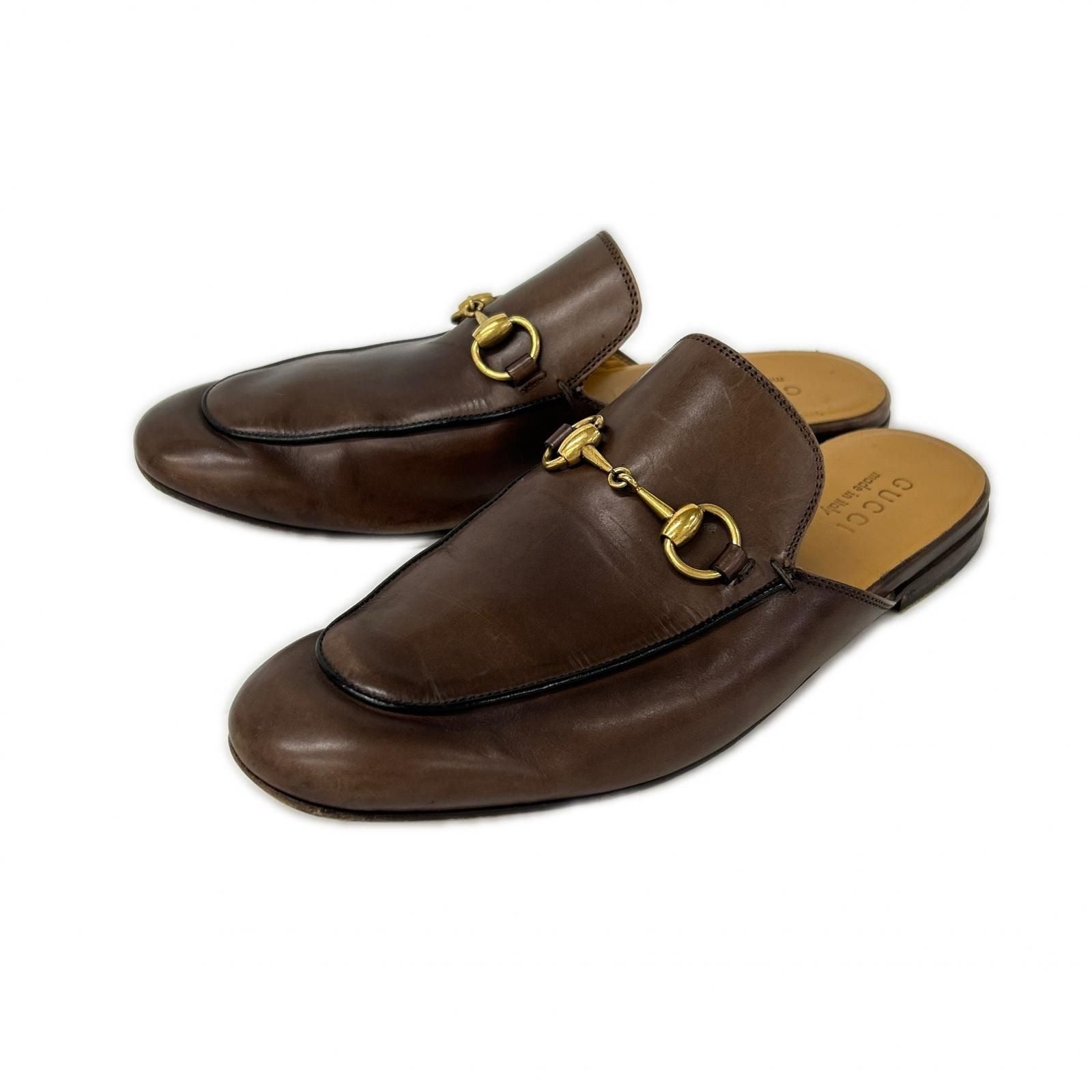 Gucci Princetown Horsebit Leather Slippers