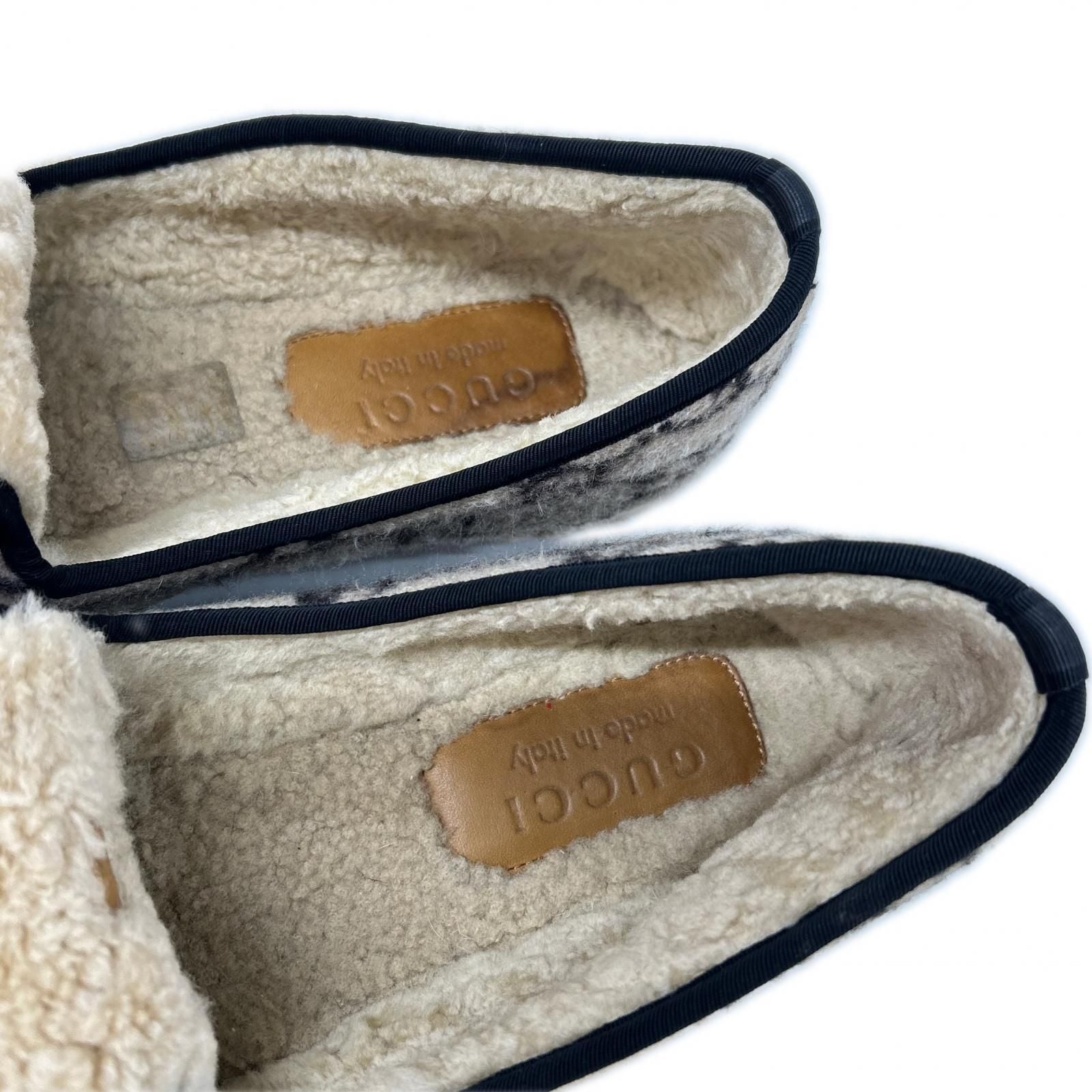 Gucci GG Wool Inner Fleece Horsebit Loafers — view 8