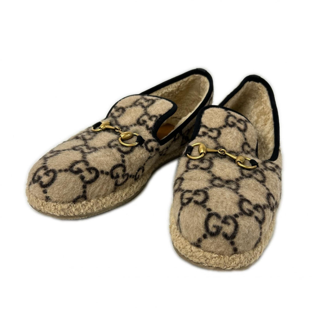 Gucci GG Wool Inner Fleece Horsebit Loafers