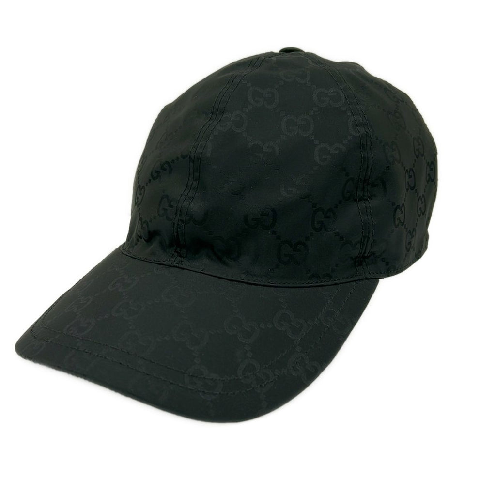 Gucci Cap S 57 Black Green Red GG Pattern Sherry