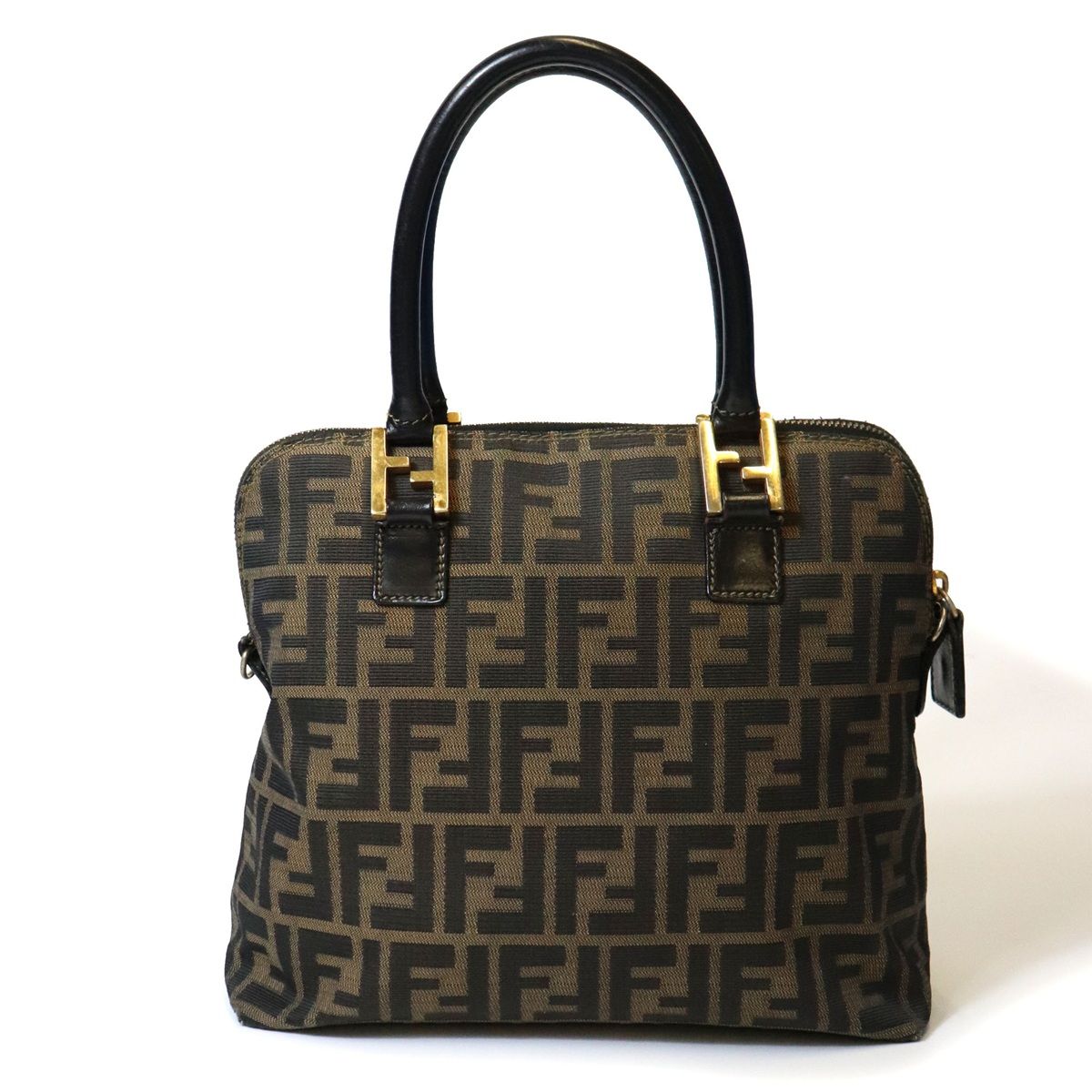 Fendi Zucca Handbag Nylon Brown — view 2