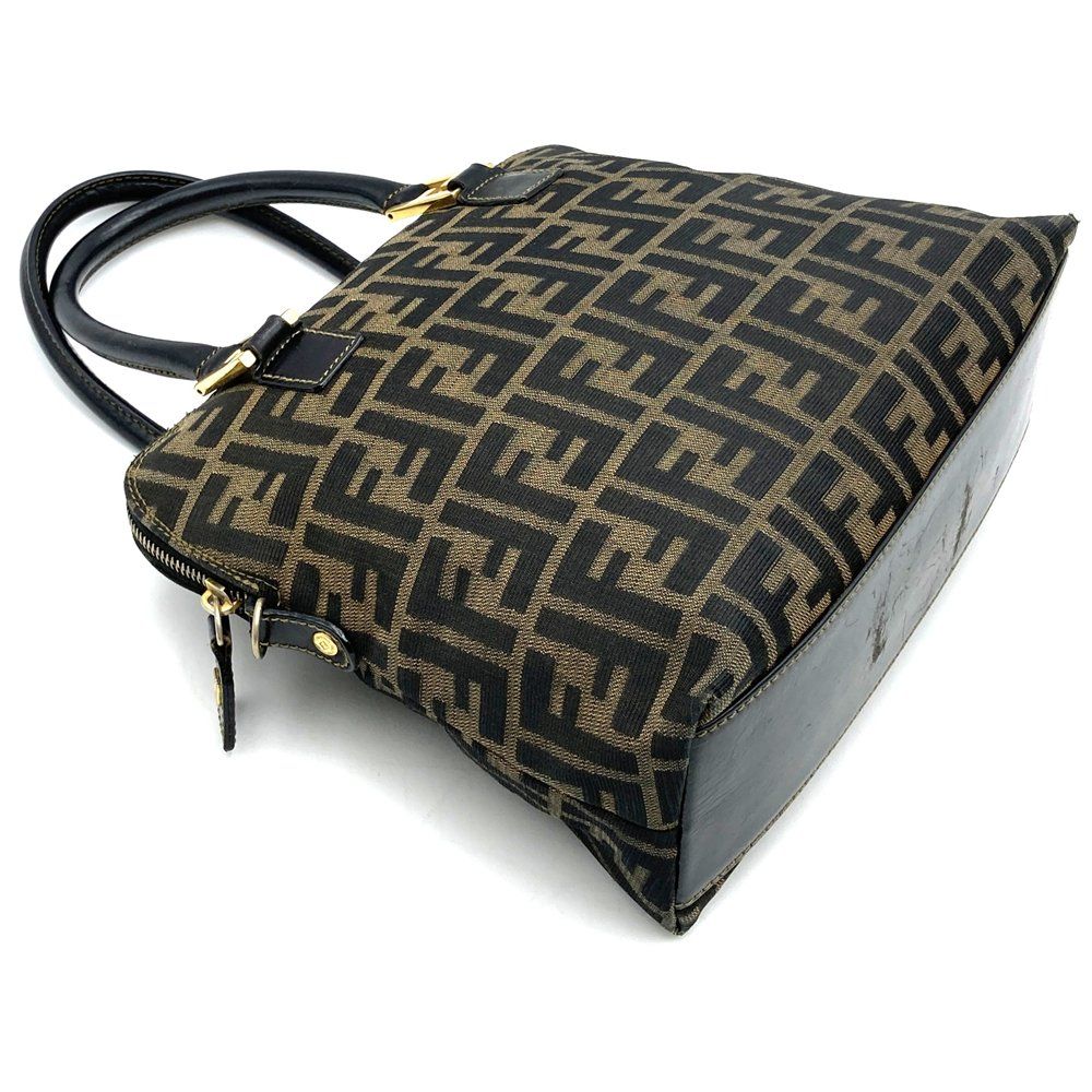 Fendi Zucca Handbag Nylon Brown — view 6
