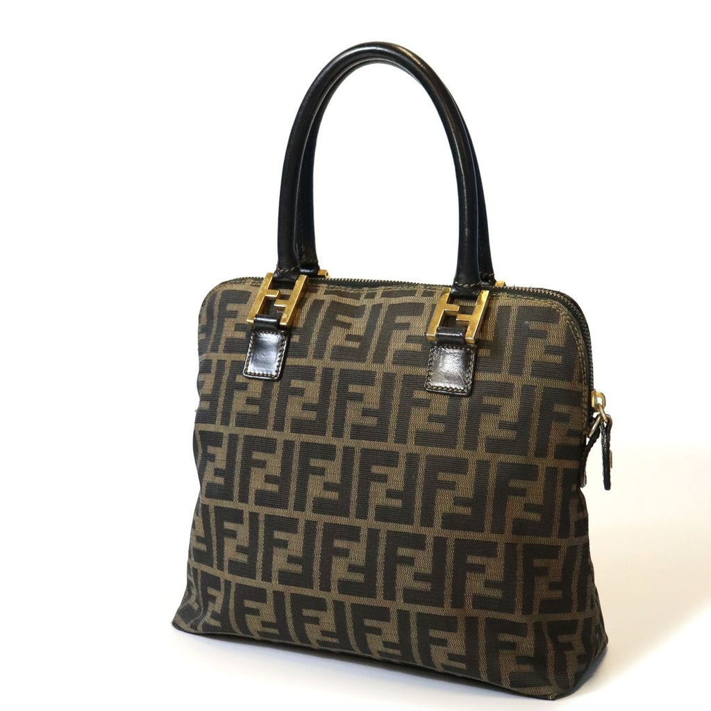 Fendi Zucca Handbag Nylon Brown