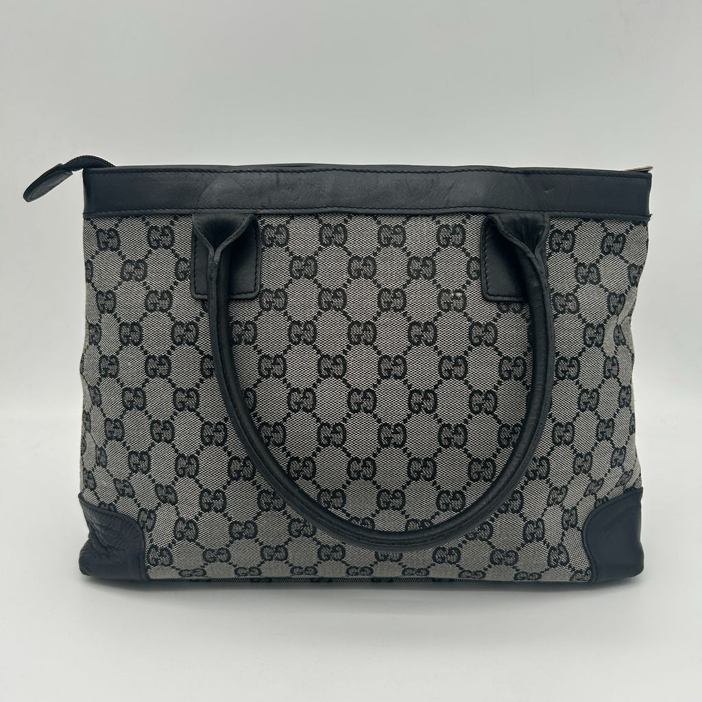 Gucci Tote GG All Over Pattern Canvas Shoulder Leather