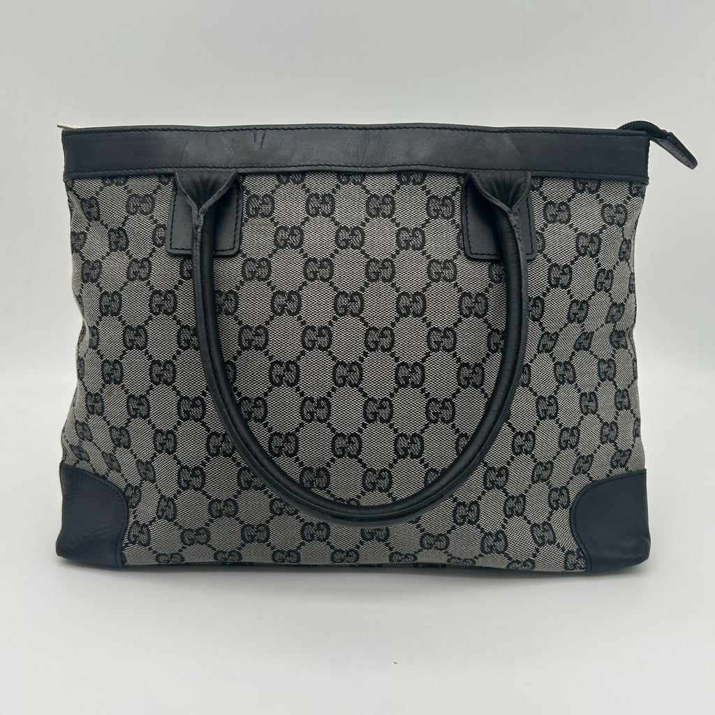 Gucci Tote GG All Over Pattern Canvas Shoulder Leather — view 3