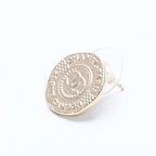 Chanel Earrings CC Logo Coin Motif Gold — view 3