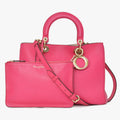 Dior Diorissimo 2-Way Handbag Pink Leather Gold