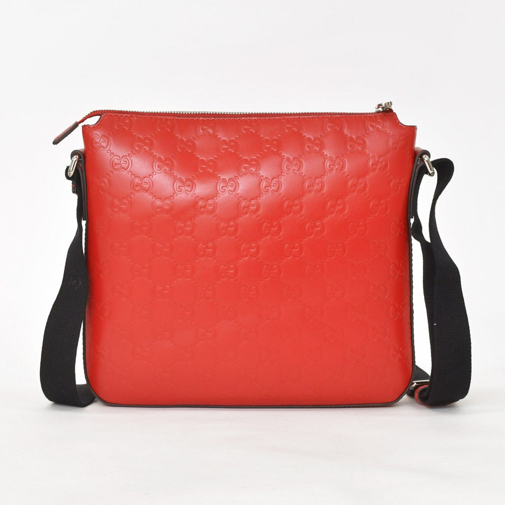 Gucci Shoulder Bag Guccissima Red Silver — view 2