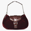 Dior Burgundy Wine Red Velour Bucket Bag Patent Leather