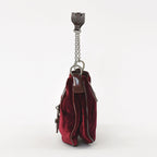 Dior Burgundy Wine Red Velour Bucket Bag Patent Leather — view 3