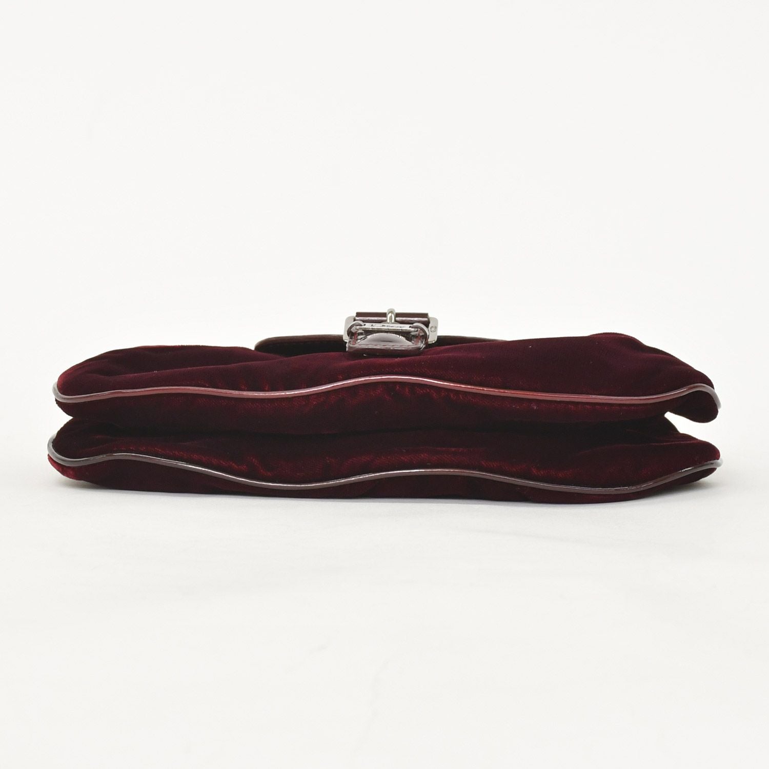 Dior Burgundy Wine Red Velour Bucket Bag Patent Leather — view 7