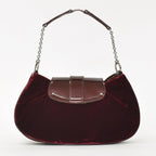 Dior Burgundy Wine Red Velour Bucket Bag Patent Leather — view 2