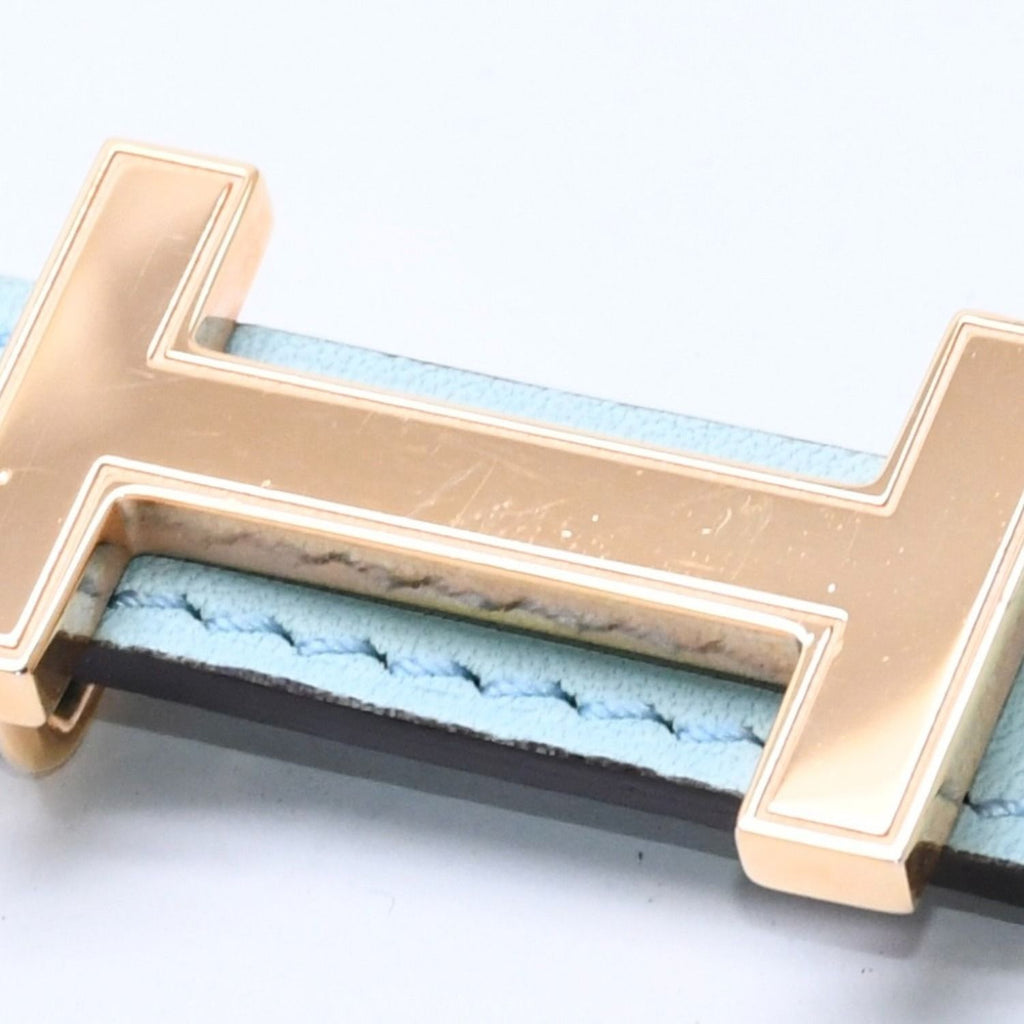 Hermes Belt Gold Leather Reversible Emerald Green — view 6