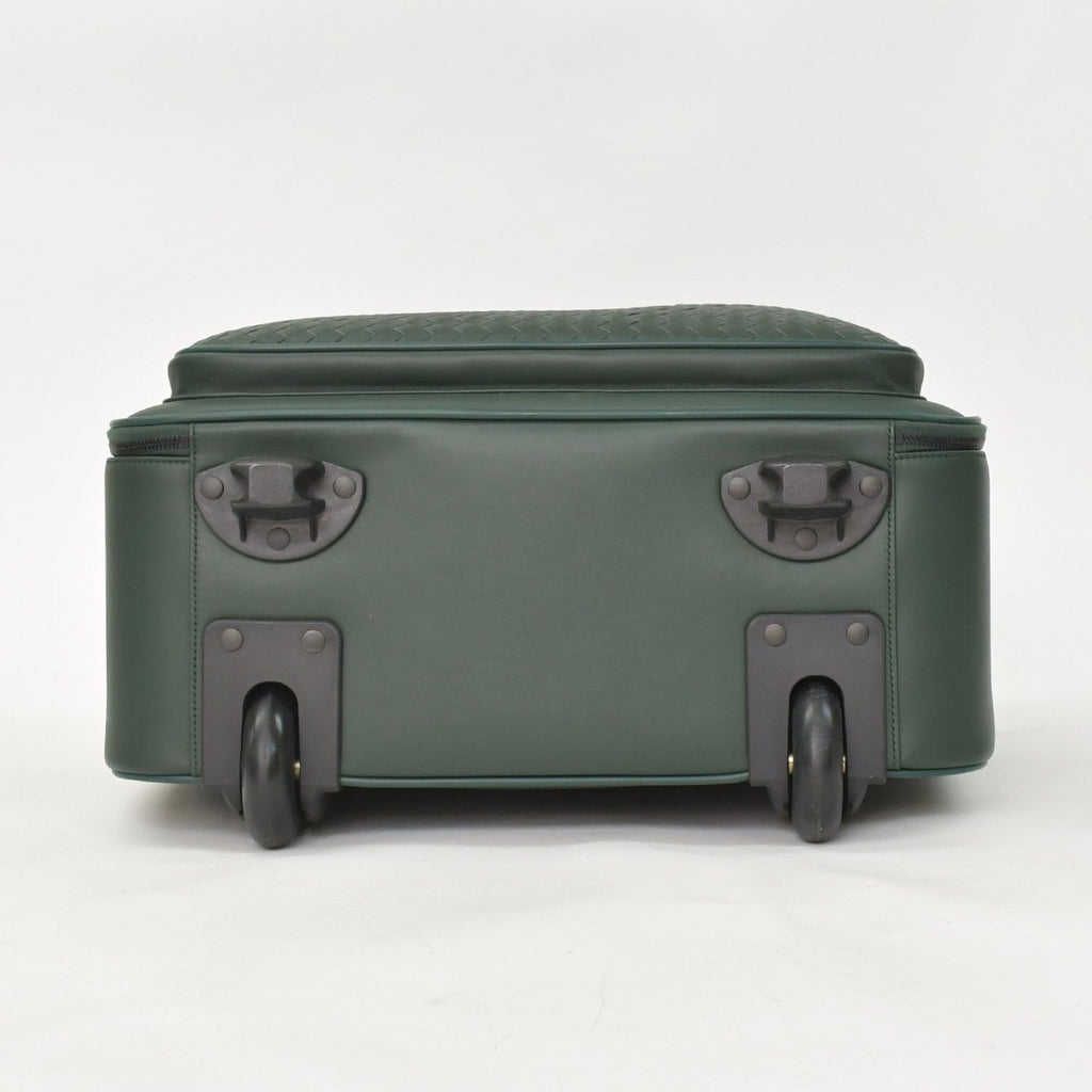 Bottega Veneta Carry Case Suitcase Intrecciato Dark Green Black Travel Bag — view 6